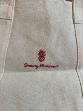 Tommy Bahama Kids Cream Shorts with Red Pineapple Embroidery